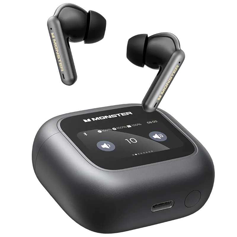 Écouteurs bluetooth sans fil TH300 tactile avec écran noir - MONSTER