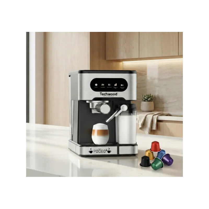 Machine à café expresso et mousseur à lait  - TECHWOOD - CAFTCA2081EXNTECH