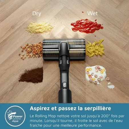 Aspirateur balai laveur AquaTrio Série 9000 - PHILIPS - XW9463/11
