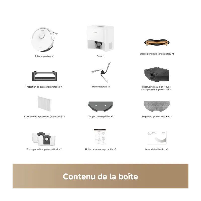 Aspirateur robot laveur D20 Air Plus blanc - DREAME - D20AIRPLUSWH