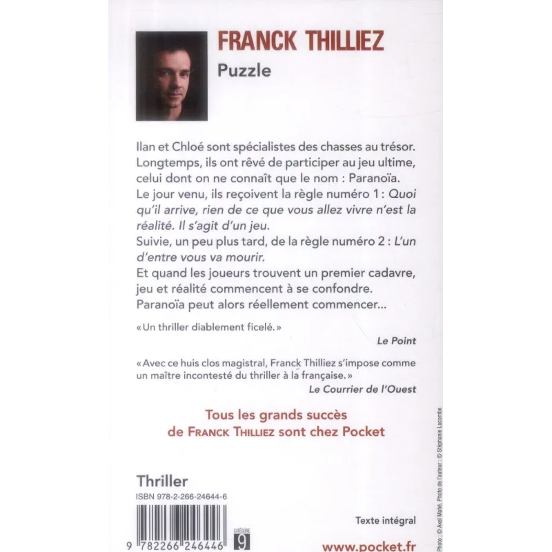 Puzzle - Franck Thilliez - Pocket - Poche - ravate.com librairie reunion
