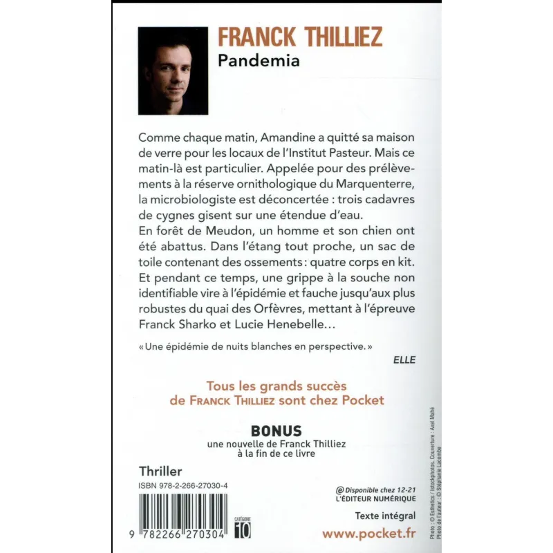 Pandemia - Franck Thilliez - Pocket - Poche - ravate.com librairie reunion