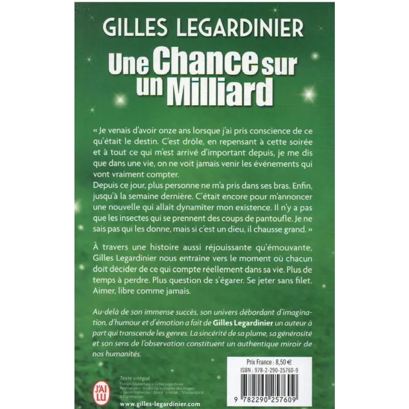 Une chance sur un milliard - Gilles Legardinier - J - ravate.com librairie reunion
