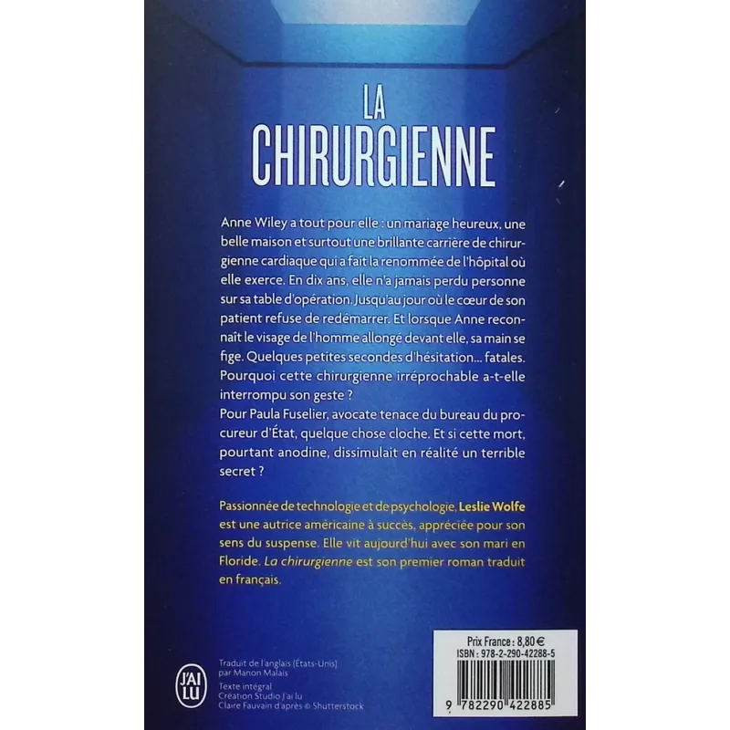 La chirurgienne - Leslie Wolfe - J - ravate.com librairie reunion