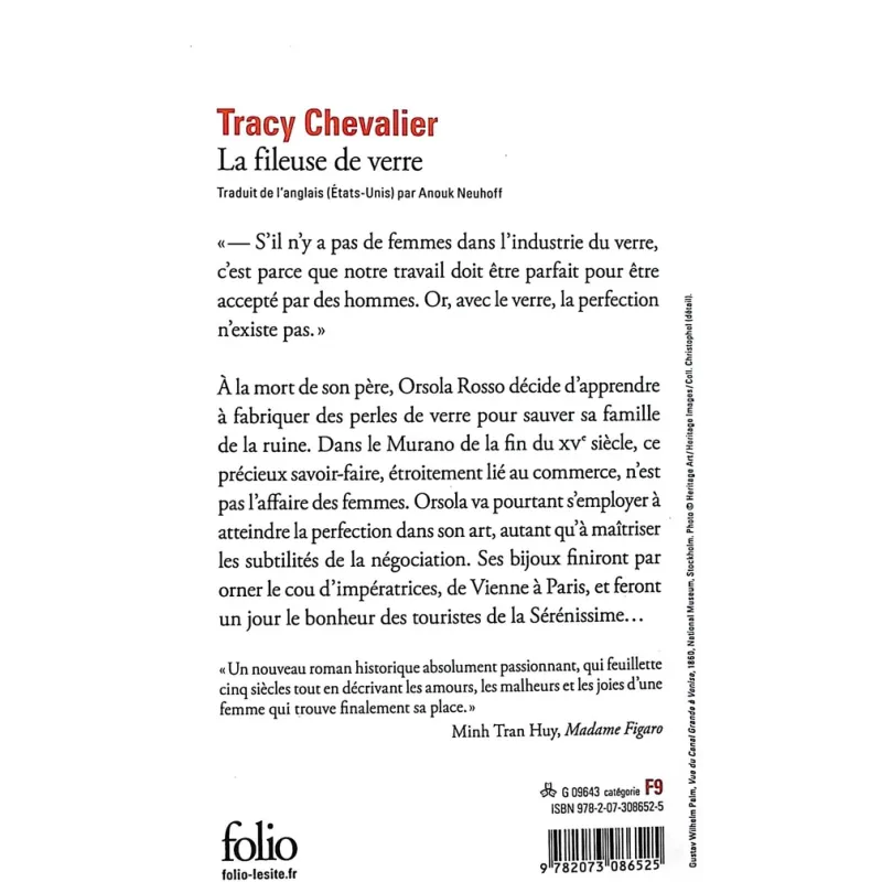 La Fileuse de verre - Tracy Chevalier - Folio - Poche - ravate.com librairie reunion