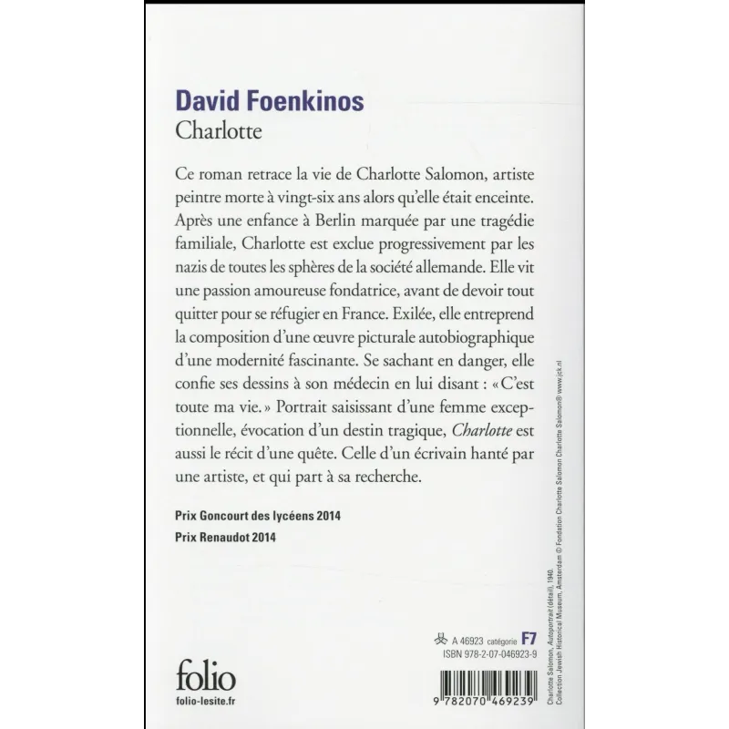 Charlotte - David Foenkinos - Folio - Poche - ravate.com librairie reunion