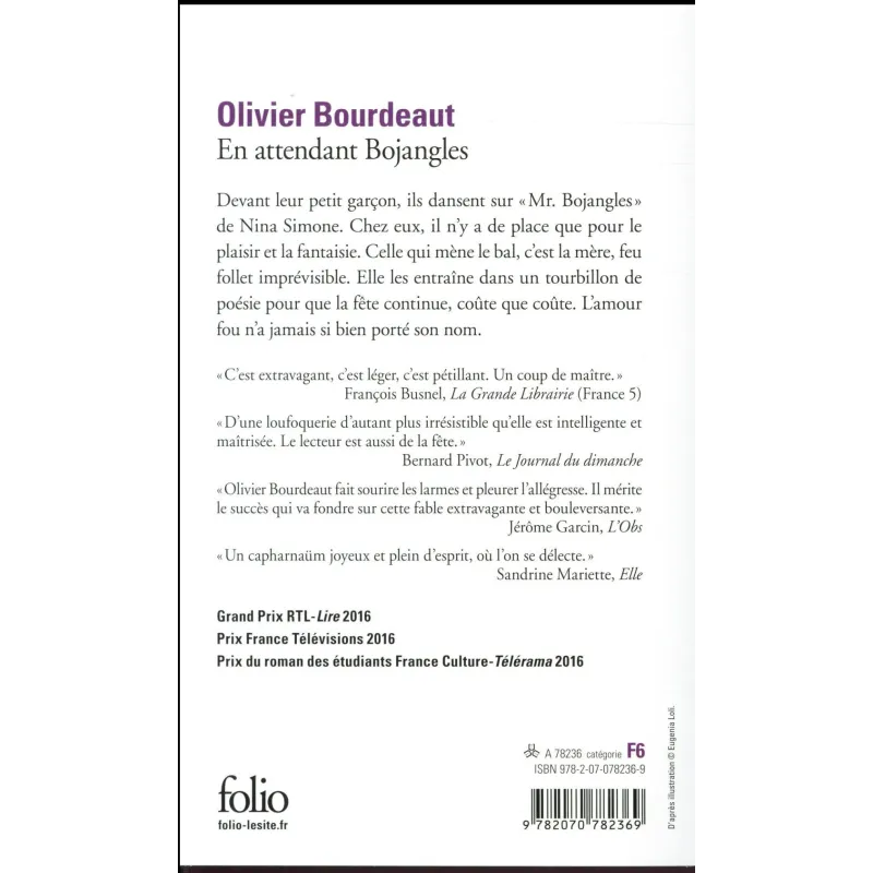 En attendant Bojangles - Olivier Bourdeaut - Folio - Poche - ravate.com librairie reunion