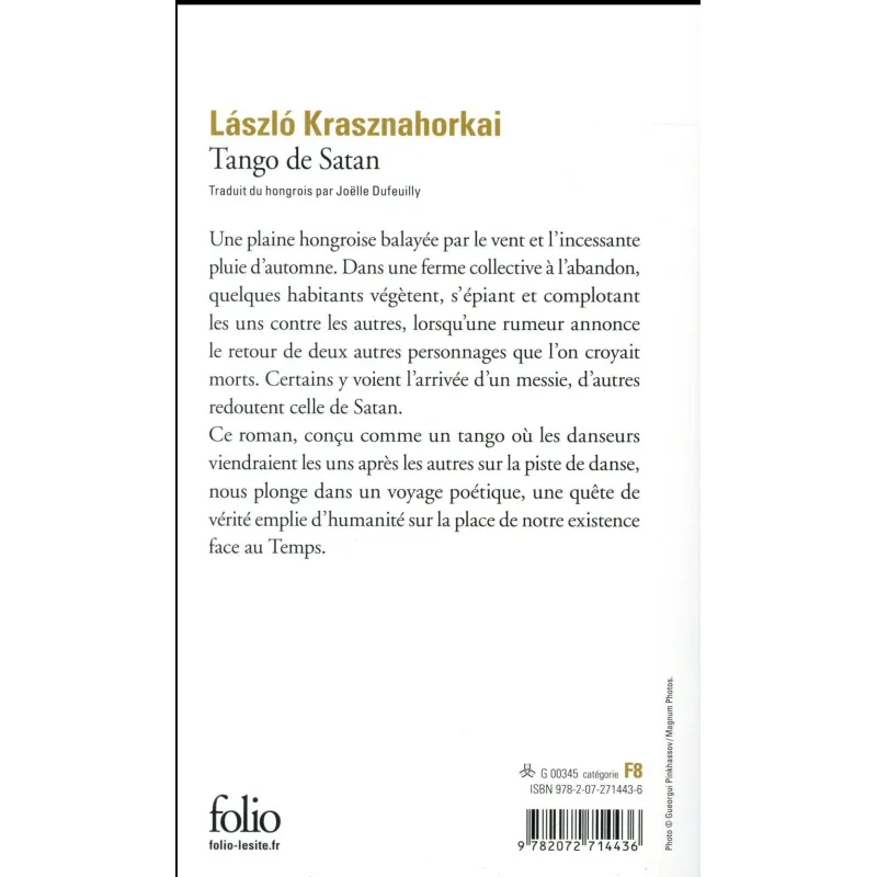 Tango de Satan - Laszló Krasznahorkai - Folio - Poche - ravate.com librairie reunion