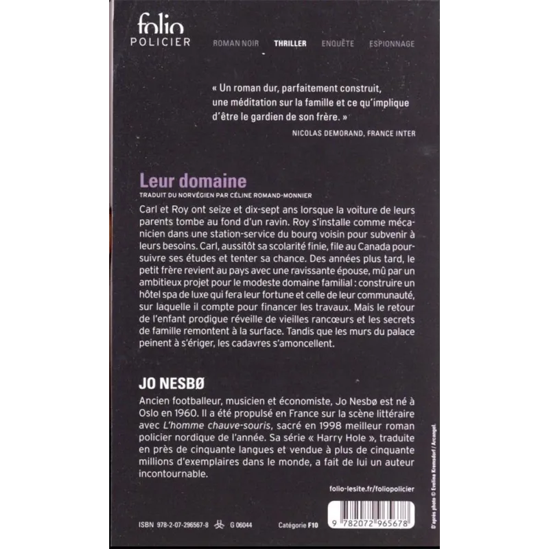 Leur domaine - Jo Nesbø - Folio - Poche - ravate.com librairie reunion