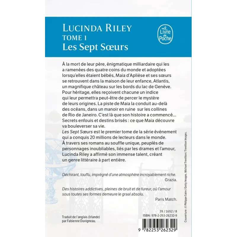 Les sept soeurs Tome 1 : Maia - Lucinda Riley - Le Livre de Poche - Poche - ravate.com librairie reunion