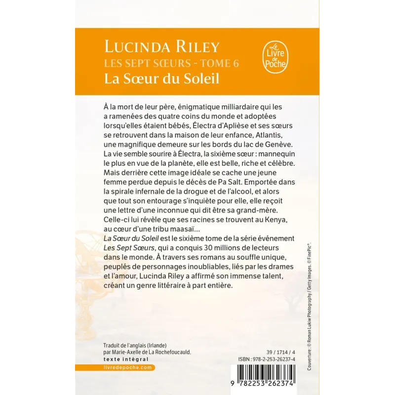 Les sept soeurs Tome 6 : La soeur du soleil - Lucinda Riley - Le Livre de Poche - Poche - ravate.com librairie reunion
