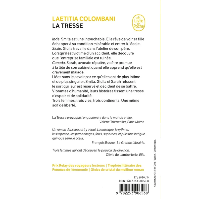 La tresse - Laetitia Colombani - Le Livre de Poche - Poche - ravate.com librairie reunion