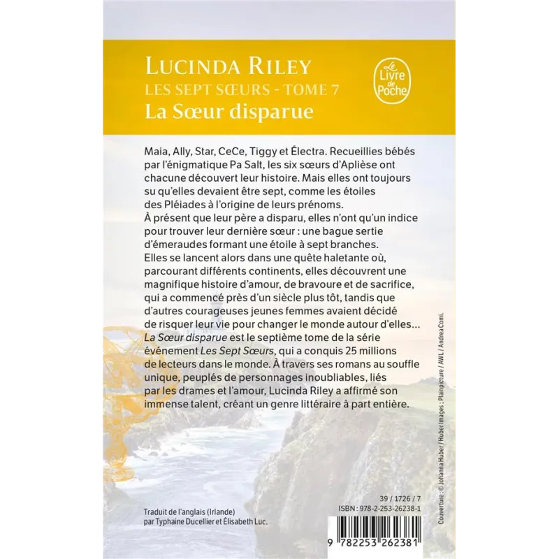 Les sept soeurs Tome 7 : La soeur disparue - Lucinda Riley - Le Livre de Poche - Poche - ravate.com librairie reunion