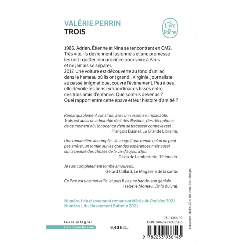 Trois - Valérie Perrin - Le Livre de Poche - Poche - ravate.com librairie reunion