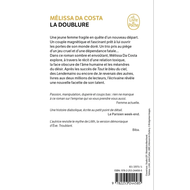 La doublure - Mélissa Da Costa - Le Livre de Poche - Poche - ravate.com librairie reunion