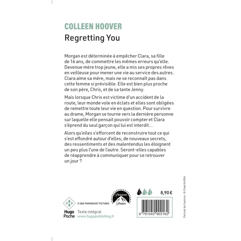 Regretting you - Colleen Hoover - Hugo Poche - Poche - ravate.com librairie reunion