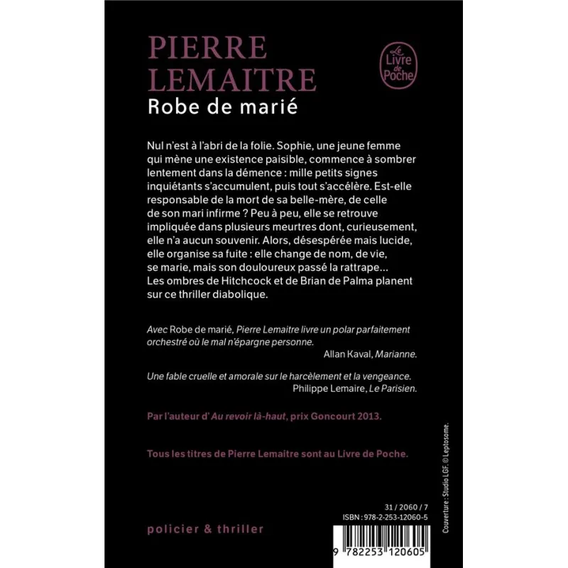 Robe de marié - Pierre Lemaitre - Le Livre de Poche - Poche - ravate.com librairie reunion