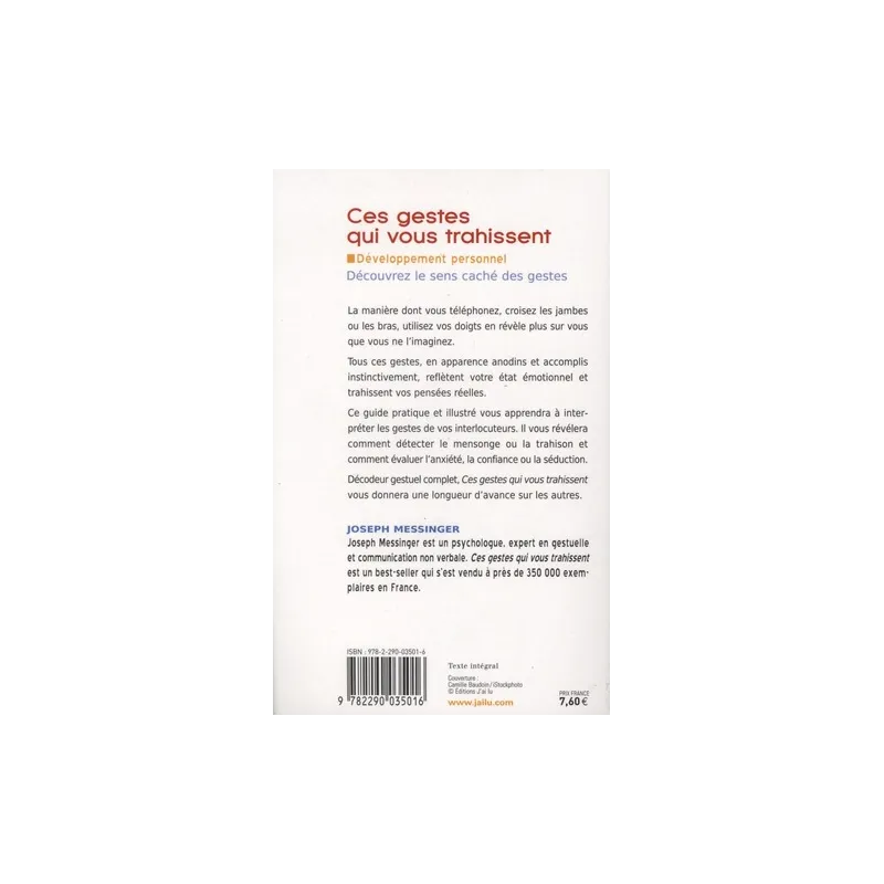 Ces gestes qui vous trahissent - Joseph Messinger - J - ravate.com librairie reunion