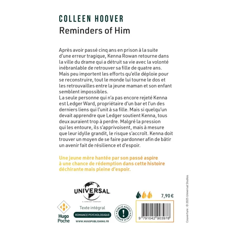 Reminders of him - Colleen Hoover - Hugo Poche - Poche - ravate.com librairie reunion