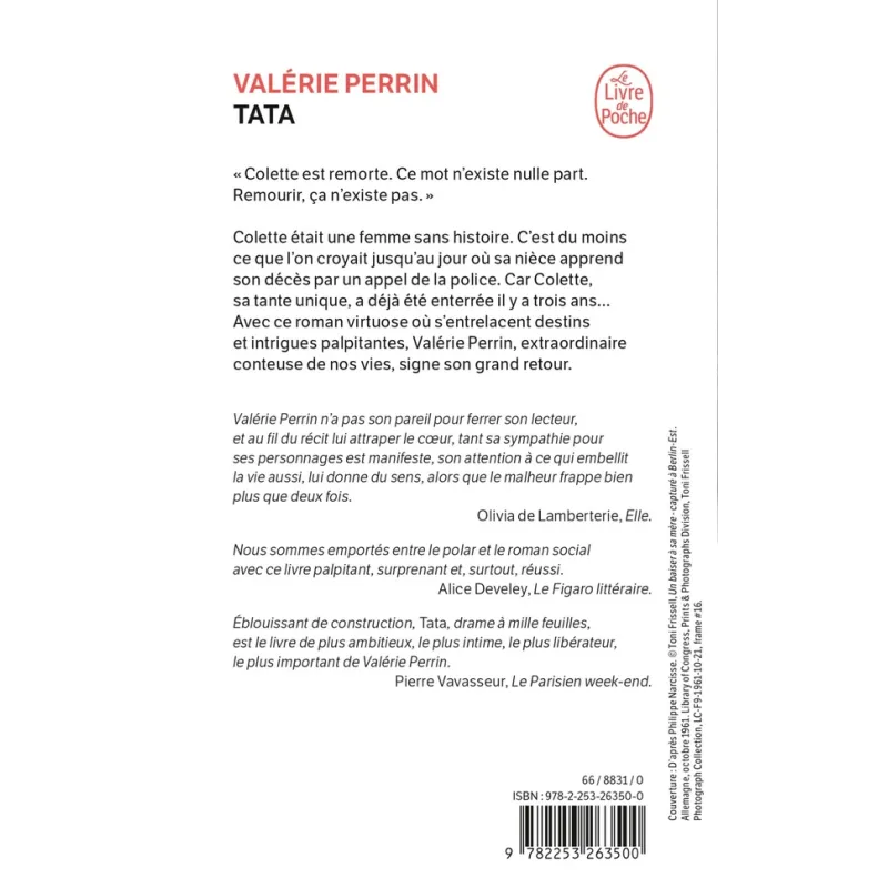Tata - Valérie Perrin - Le Livre de Poche - Poche - ravate.com librairie reunion
