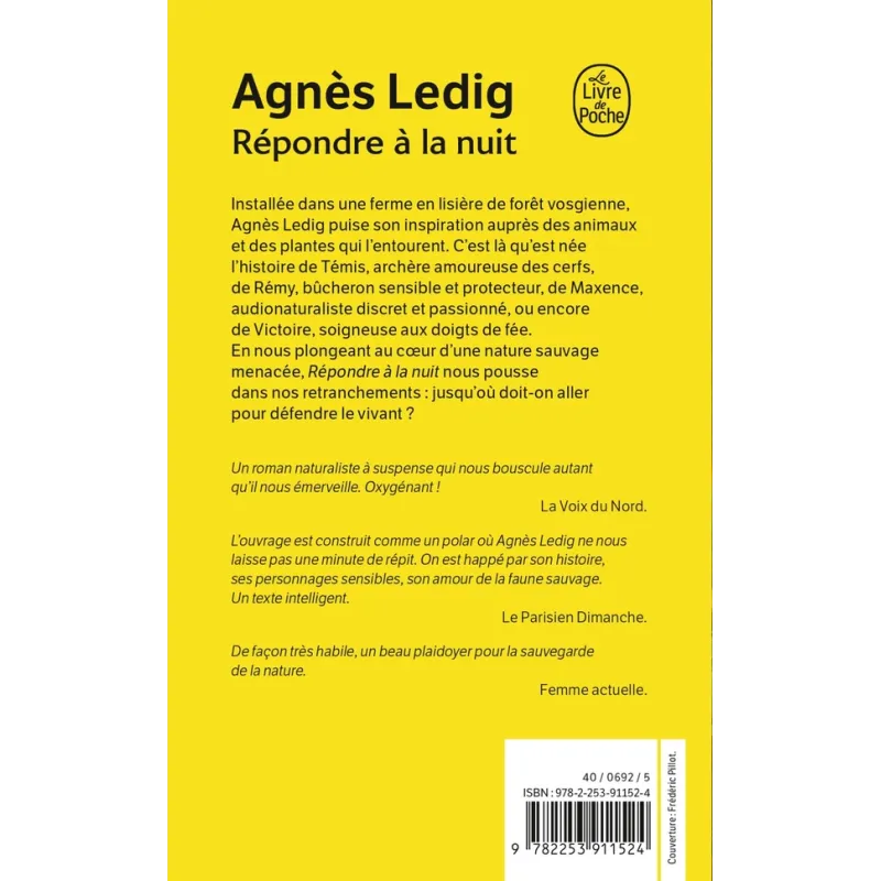 Répondre à la nuit - Agnès Ledig - Le Livre de Poche - Poche - ravate.com librairie reunion