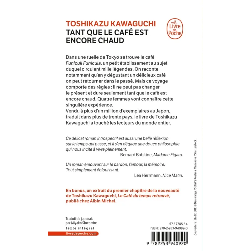 Tant que le café est encore chaud - Toshikazu Kawaguchi - Le Livre de Poche - Poche - ravate.com librairie reunion