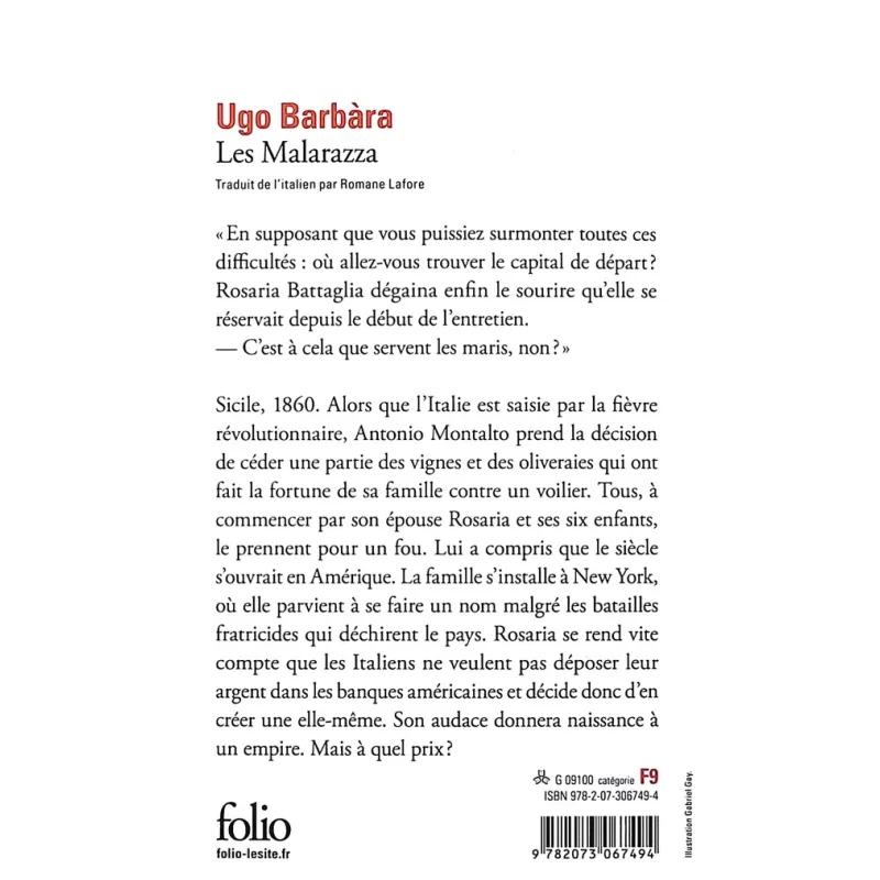 Les Malarazza - Ugo Barbàra - Folio - Poche - ravate.com librairie reunion