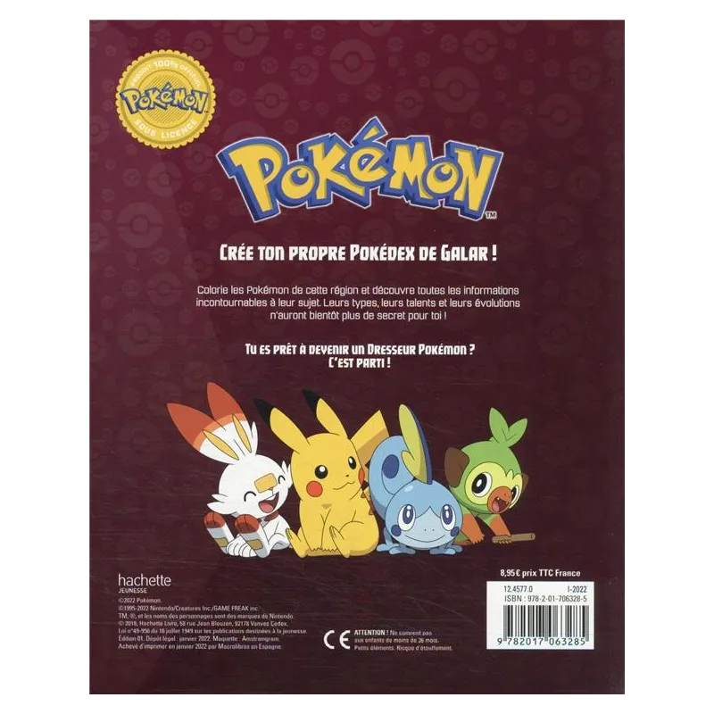 Pokémon : pokédex à colorier : la région de Galar - Collectif - Hachette Jeunesse - Papeterie / Coloriage - ravate.com...