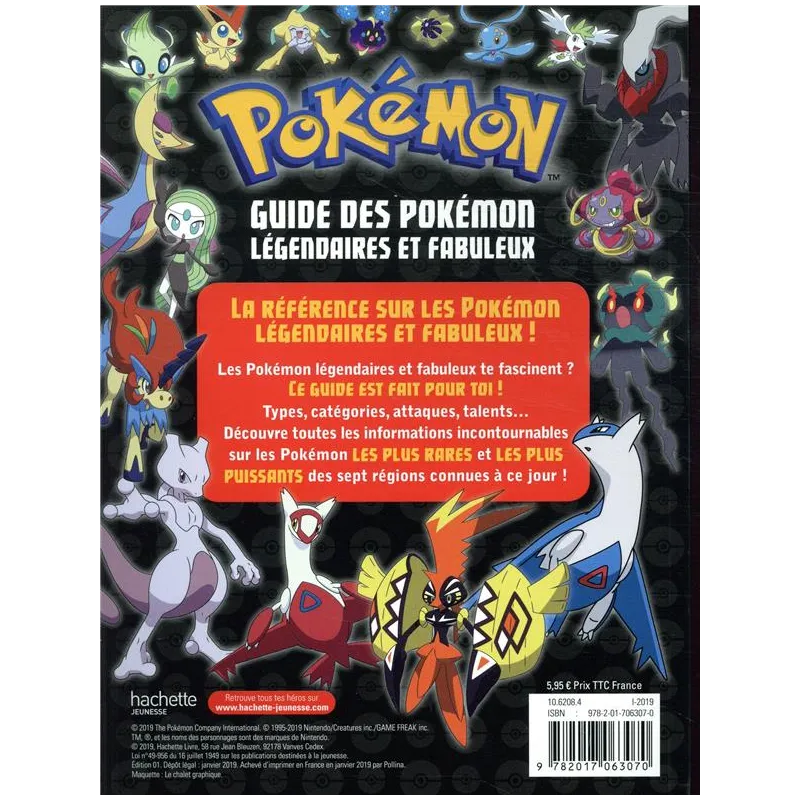Pokémon : guide des Pokémon légendaires et fabuleux - Collectif - Hachette Jeunesse - Grand format - ravate.com librairie...