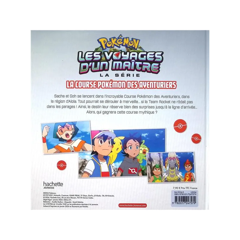 Pokémon - les voyages Tome 13 : La course des aventuriers - Collectif - Hachette Jeunesse - Grand format - ravate.com...