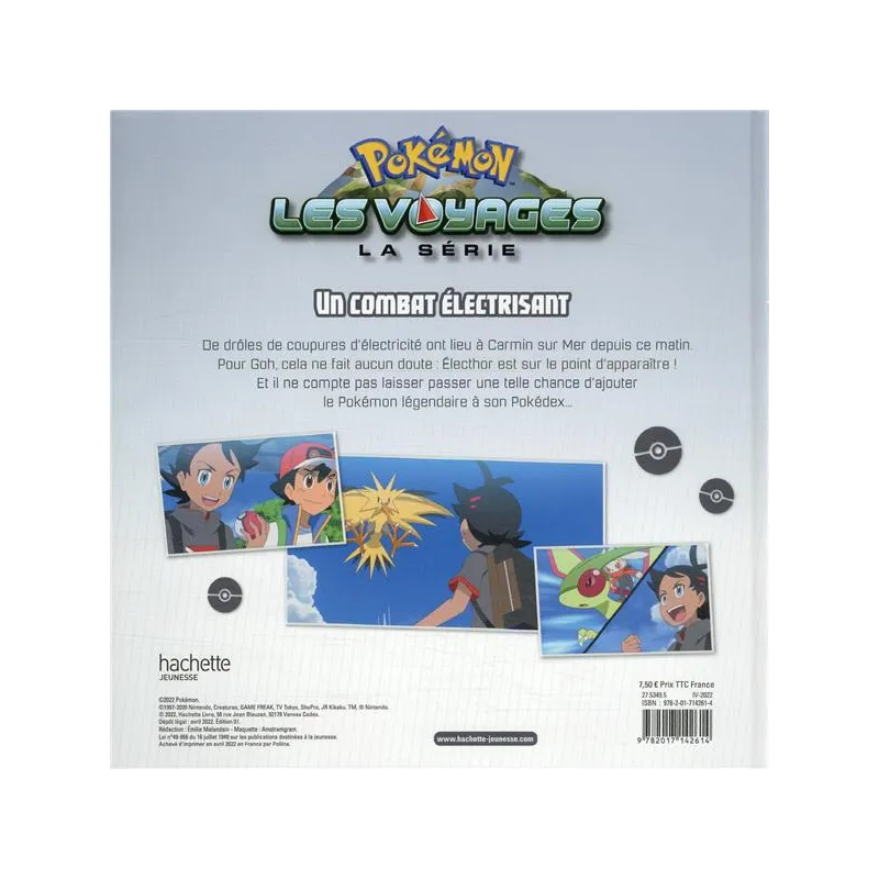 Pokémon - les voyages : un combat électrisant - Collectif - Hachette Jeunesse - Grand format - ravate.com librairie reunion
