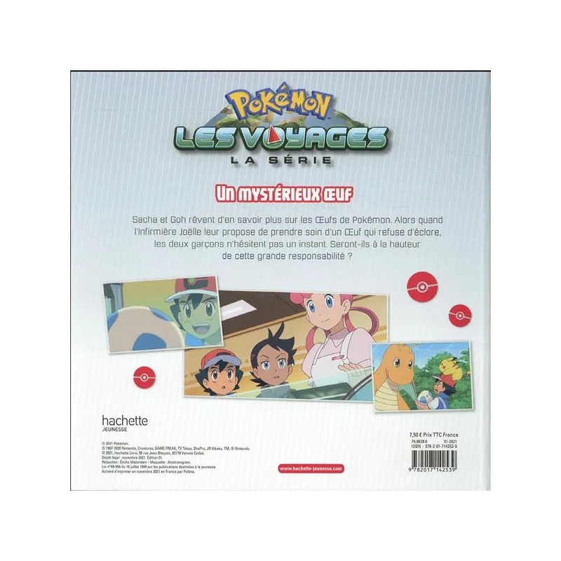 Pokémon - les voyages : un mystérieux oeuf - Collectif - Hachette Jeunesse - Grand format - ravate.com librairie reunion