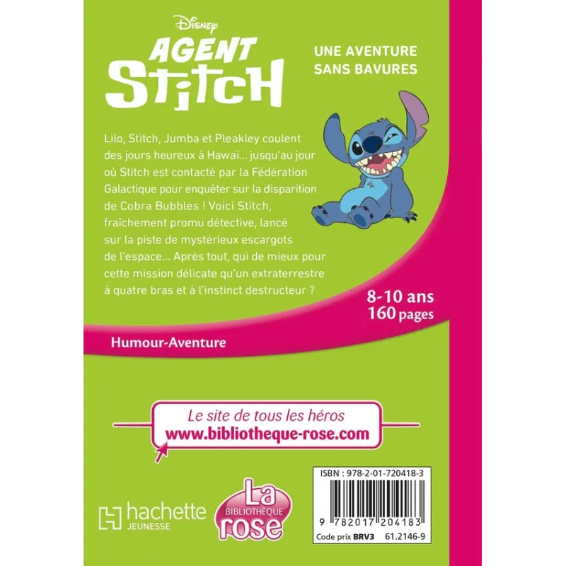Agent Stitch Tome 1 : une aventure sans bavures - Disney - Hachette Jeunesse - Poche - ravate.com librairie reunion