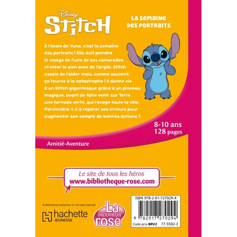 Stitch Tome 4 : La semaine des portraits - Disney - Hachette Jeunesse - Poche - ravate.com librairie reunion