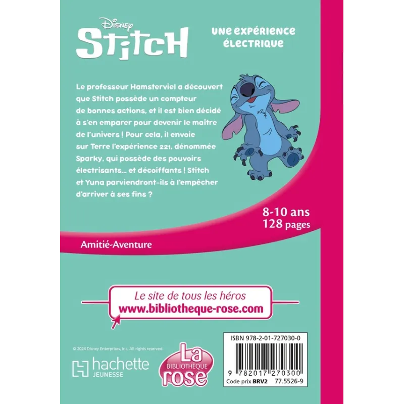 Stitch Tome 5 : Une expérience électrique - Disney - Hachette Jeunesse - Poche - ravate.com librairie reunion