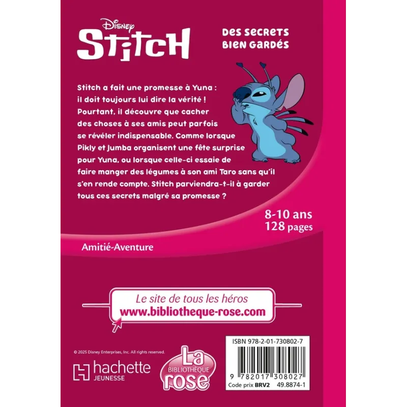 Stitch Tome 12 : Des secrets bien gardés - Disney - Hachette Jeunesse - Poche - ravate.com librairie reunion