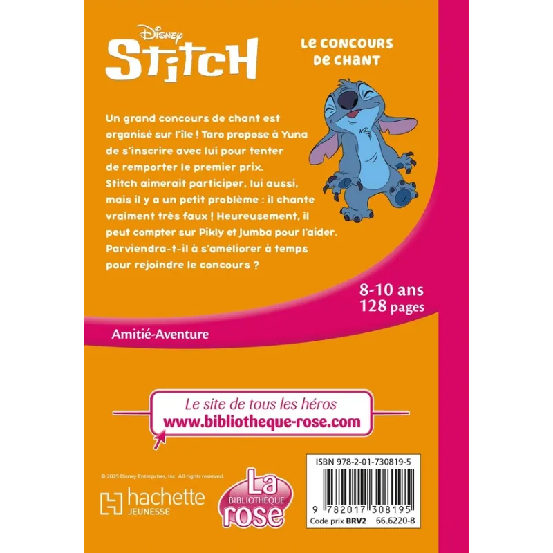 Stitch Tome 14 : Le concours de chant - Disney - Hachette Jeunesse - Poche - ravate.com librairie reunion