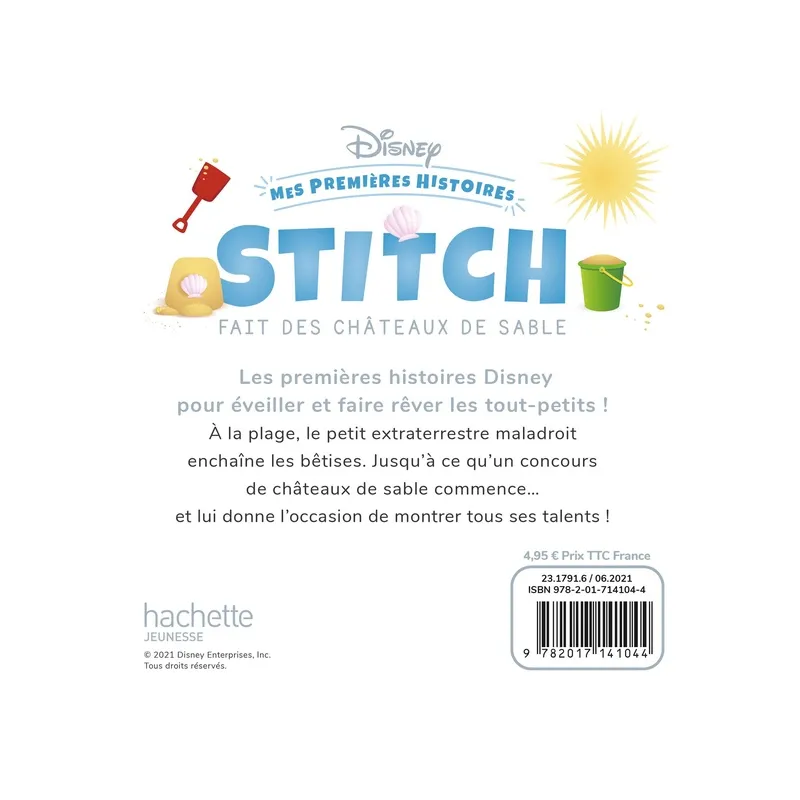 Mes premières histoires : Stitch fait des châteaux de sable - Disney - Disney Hachette - Grand format - ravate.com librairie...