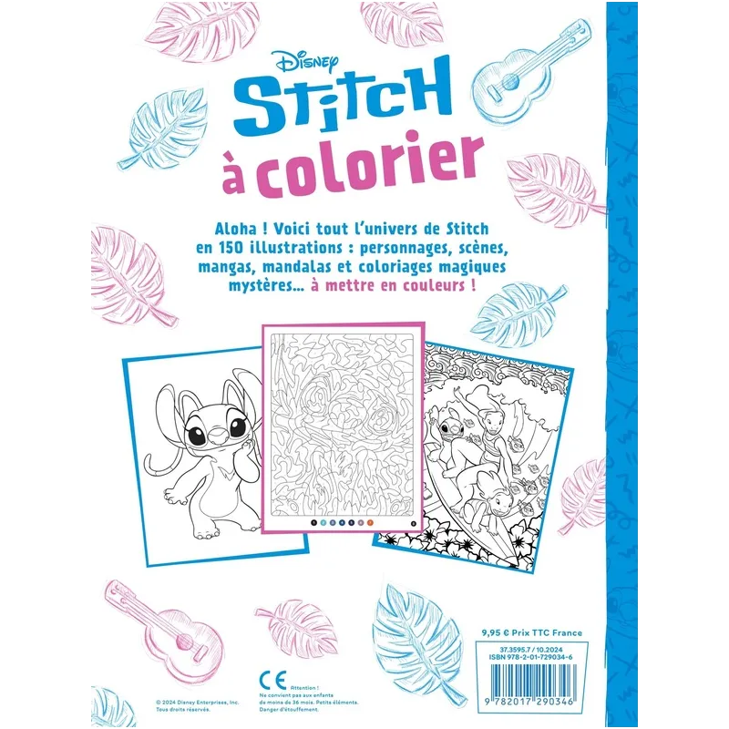 Stitch à colorier - Disney - Disney Hachette - Papeterie / Coloriage - ravate.com librairie reunion