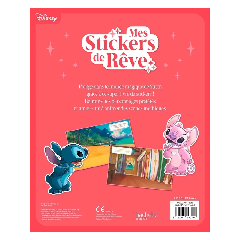 Mes stickers de rêve : Stitch - Disney - Disney Hachette - Papeterie / Coloriage - ravate.com librairie reunion