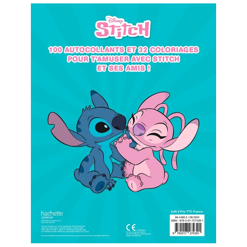 Mes autocollants : Stitch - Disney - Disney Hachette - Papeterie / Coloriage - ravate.com librairie reunion