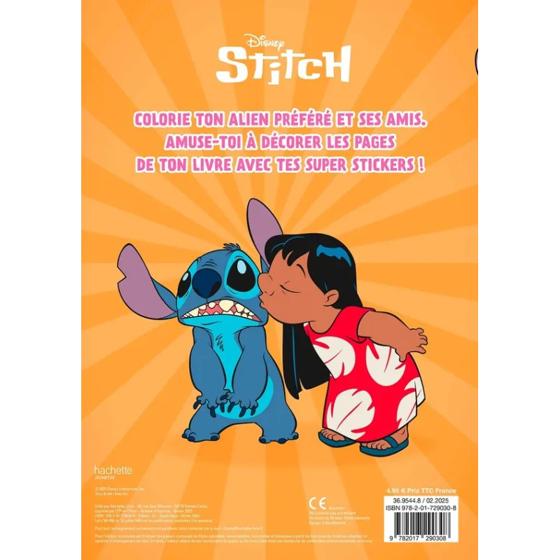 Mes coloriages avec stickers : Stitch - Disney - Disney Hachette - Papeterie / Coloriage - ravate.com librairie reunion