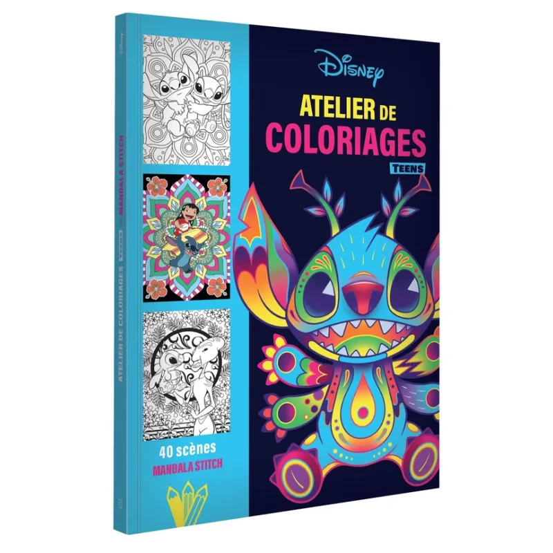 Atelier de coloriages teens : 40 scènes mandala Stitch - Disney - Disney Hachette - Papeterie / Coloriage - ravate.com...