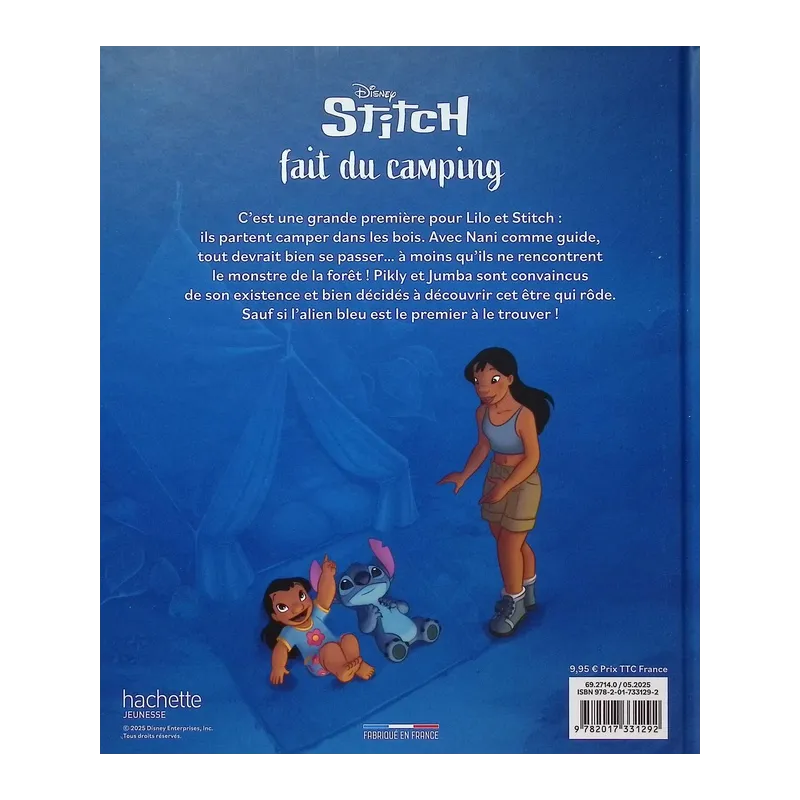 Stitch fait du camping - Disney - Disney Hachette - Grand format - ravate.com librairie reunion