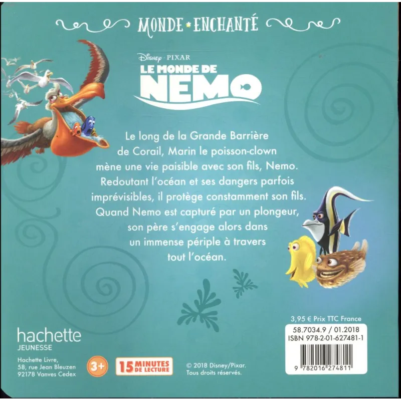 Le monde de Némo ; Disney monde enchante - Disney - Disney Hachette - Grand format - ravate.com librairie reunion