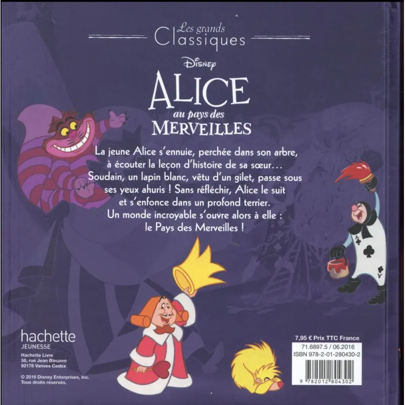 Alice au pays des merveilles - Disney - Disney Hachette - Grand format - ravate.com librairie reunion