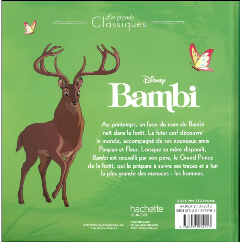 Bambi - Disney - Disney Hachette - Grand format - ravate.com librairie reunion