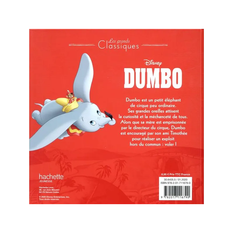 Dumbo : les grands classiques - Disney - Disney Hachette - Grand format - ravate.com librairie reunion