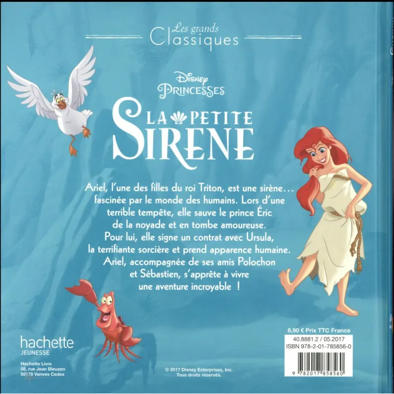 La Petite Sirène - Disney - Disney Hachette - Grand format - ravate.com librairie reunion