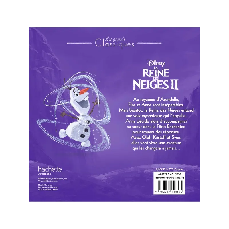 La Reine des Neiges 2 - Disney - Disney Hachette - Grand format - ravate.com librairie reunion